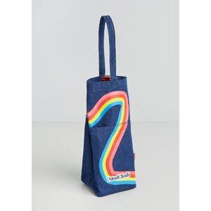 MODCLOTH Denim Rainbow Wine Bottle Tote Bag NEW NIP